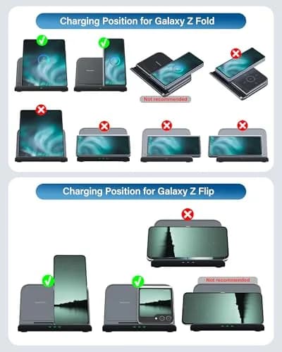 SwanScout Fast Wireless Charger for Samsung Z Fold 8 Ultra/7/Pixel Fold | Foldable Travel Safe thumbnail 4