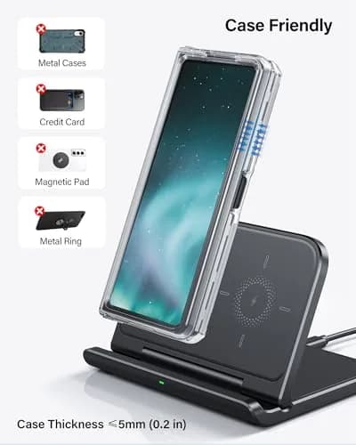SwanScout Fast Wireless Charger for Samsung Z Fold 8 Ultra/7/Pixel Fold | Foldable Travel Safe thumbnail 7