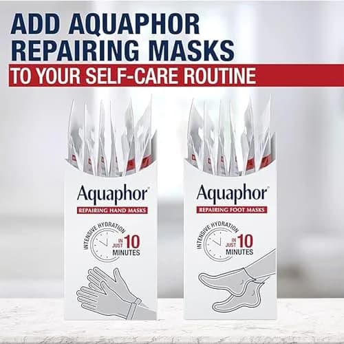 Aquaphor Repairing Foot and Hand Masks | Deep Hydration for Dry Skin, 6 Masks Each x 0.7 FL OZ thumbnail 5