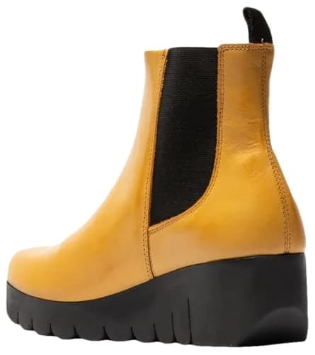 FLY London VAZE177FLY Burn Leather Mustard Boots 7-7.5 US | 6cm Wedge Heel, Ankle Boot, Casual thumbnail 3