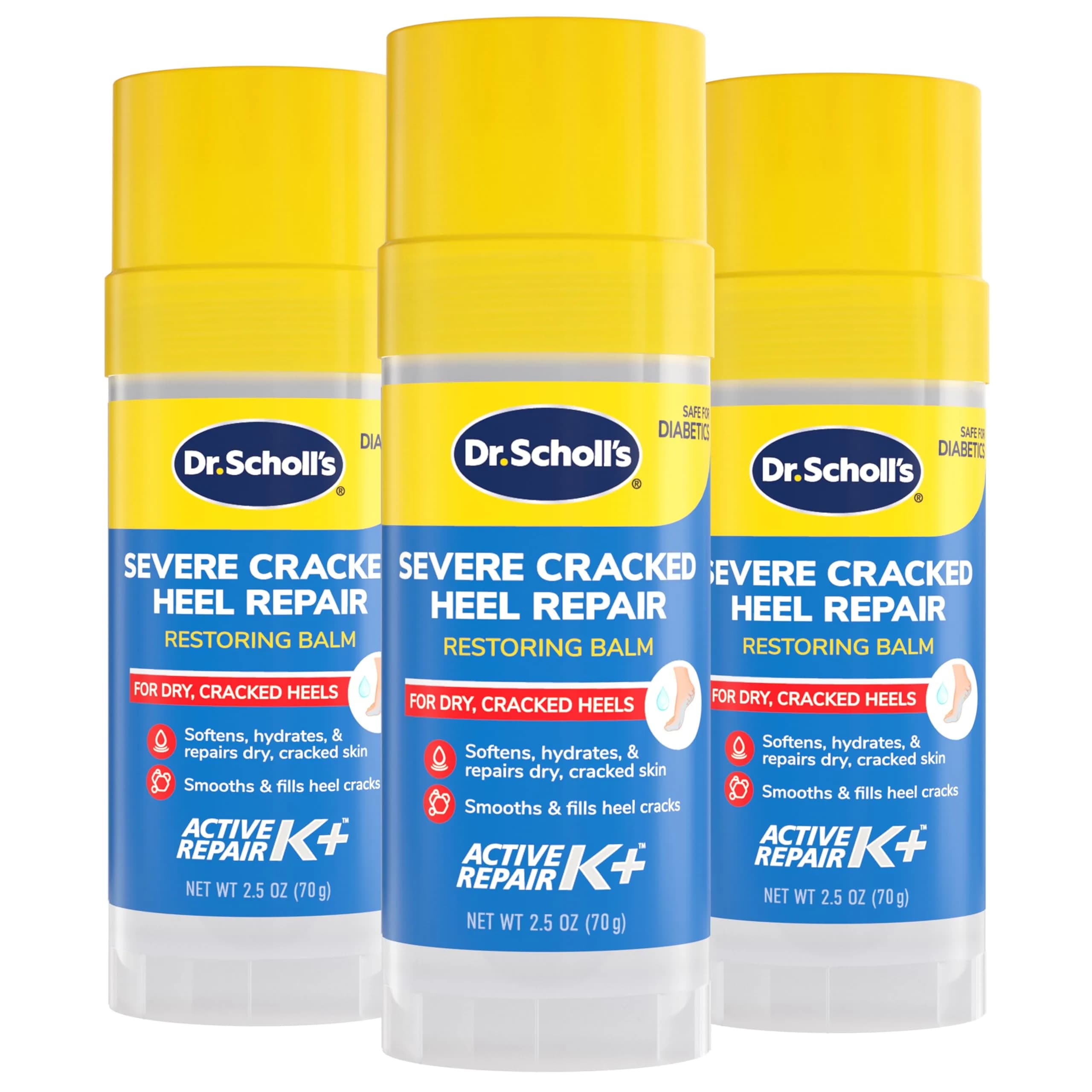 Dr. Scholl's Severe Cracked Heel Repair Foot Cream, Urea, 2.5oz (70.9g) | Deep Moisturizer for Dry, Cracked Heels