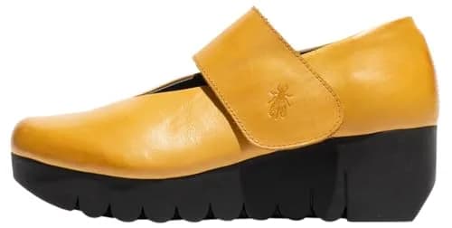Fly London Vari188fly Mary Jane Flat Mustard 8/8.5 | Comfort & Style with Leather Uppers thumbnail 1