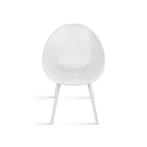 2xhome Modern Patio Dining Chairs | Perforated Egg-Shaped Weather Resistant Set of 2 thumbnail 6