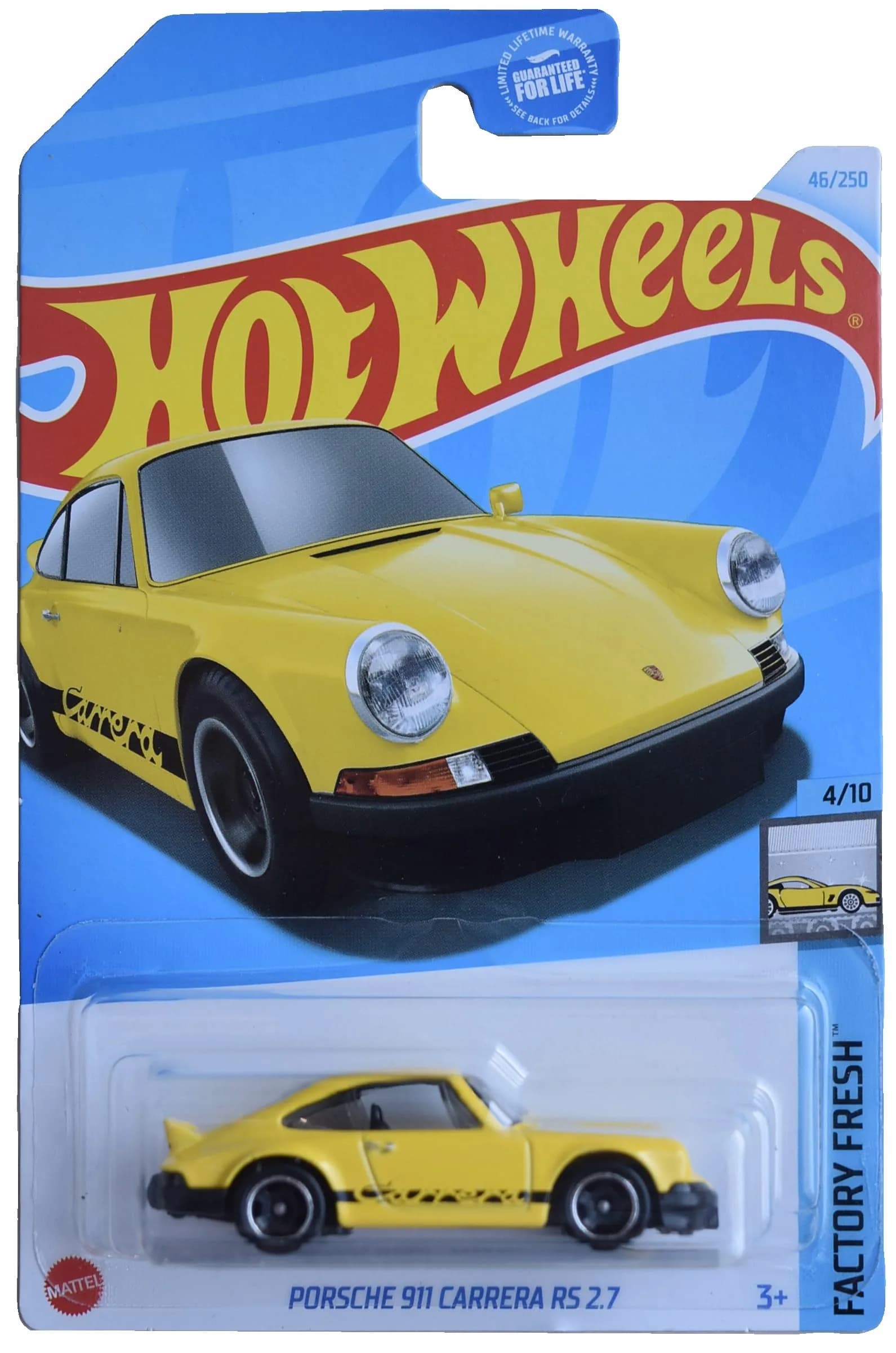 Mattel Hot Wheels Porsche 911 Carrera RS 2.7 Factory Fresh Die-Cast Toy Car | 1:64 Scale - main product image