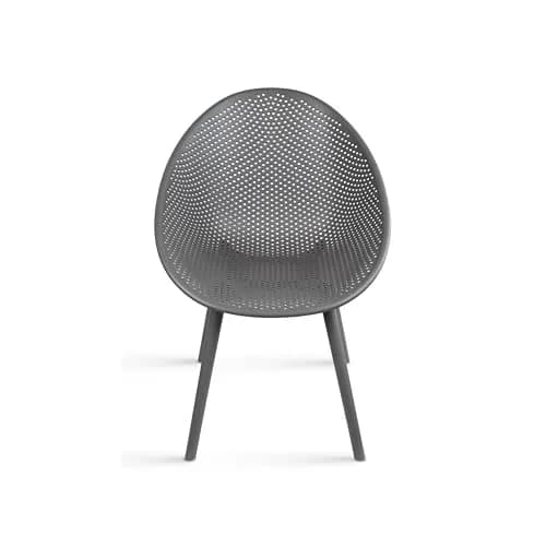 2xhome Modern Patio Dining Chair | Perforated Egg-Shaped Weather Resistant Seat thumbnail 6
