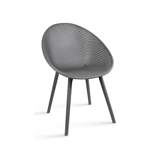 2xhome Modern Patio Dining Chair | Perforated Egg-Shaped Weather Resistant Seat thumbnail 7