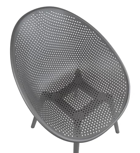 2xhome Modern Patio Dining Chair | Perforated Egg-Shaped Weather Resistant Seat thumbnail 9