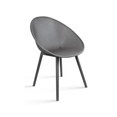 2xhome Modern Patio Dining Chair | Perforated Egg-Shaped Weather Resistant Seat thumbnail 2