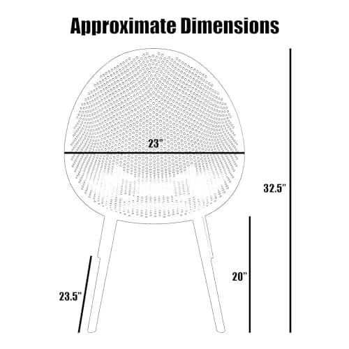 2xhome Modern Patio Dining Chair | Perforated Egg-Shaped Weather Resistant Seat thumbnail 3