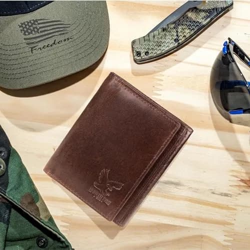 BULL GUARD Freedom Leather RFID Trifold Wallet for Men | Durable Top Grain Leather with Smart Tracker Pocket thumbnail 8