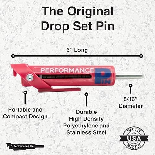 PERFORMANCE PIN Drop Set Pins for Gym 5/16" Diameter | Made in USA | Red thumbnail 4