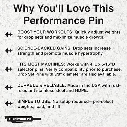 PERFORMANCE PIN Drop Set Pins for Gym 5/16" Diameter | Made in USA | Red thumbnail 2