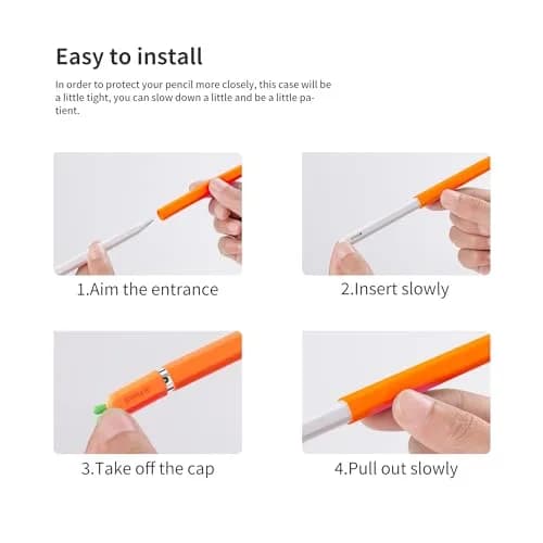 ELETIUO Silicone Case for Apple Pencil USB-C Carrot | Anti-Slip Magnetic Cover (0.082kg) thumbnail 6