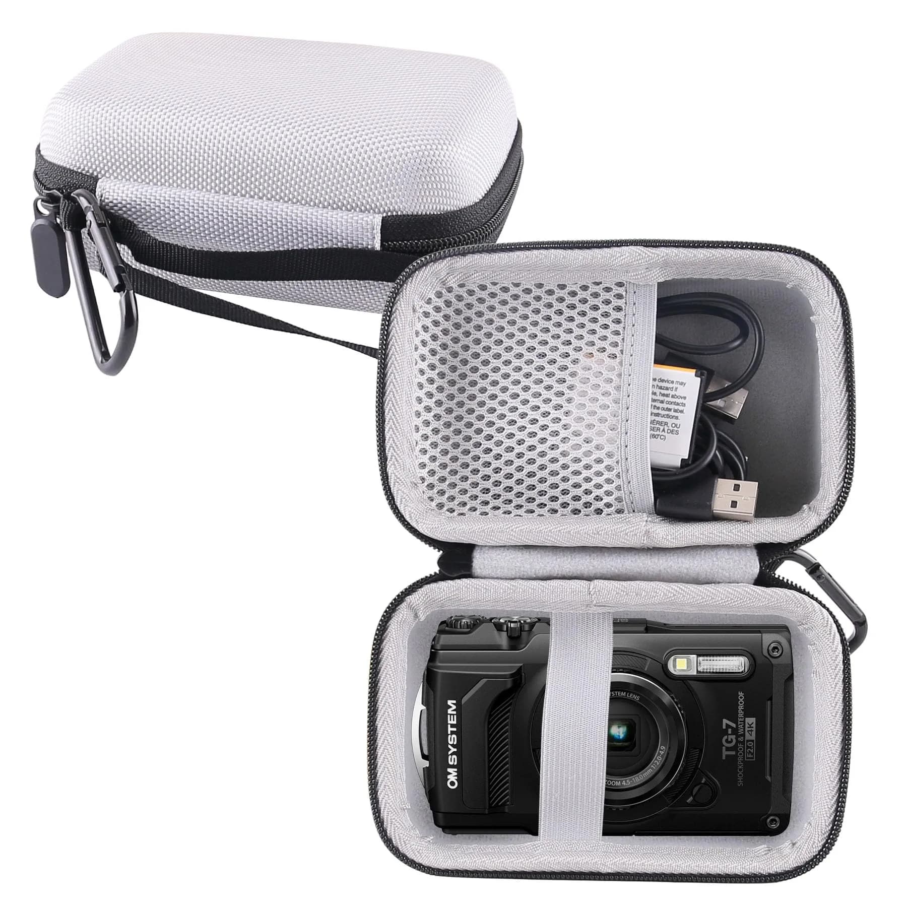 WERJIA Hard Carrying Case for Olympus Tough TG-7/TG-6/TG-5/TG-4 Digital Camera Case (Grey, 12.7cm x 8.1cm x 4.6cm) - main product image