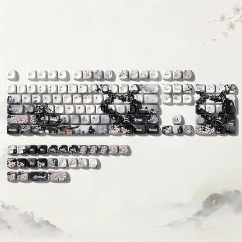 Womier MOA Japanese Keycaps Set M-Beige, 130 Keys | Doubleshot PBT Keycaps for Mechanical Keyboards thumbnail 1