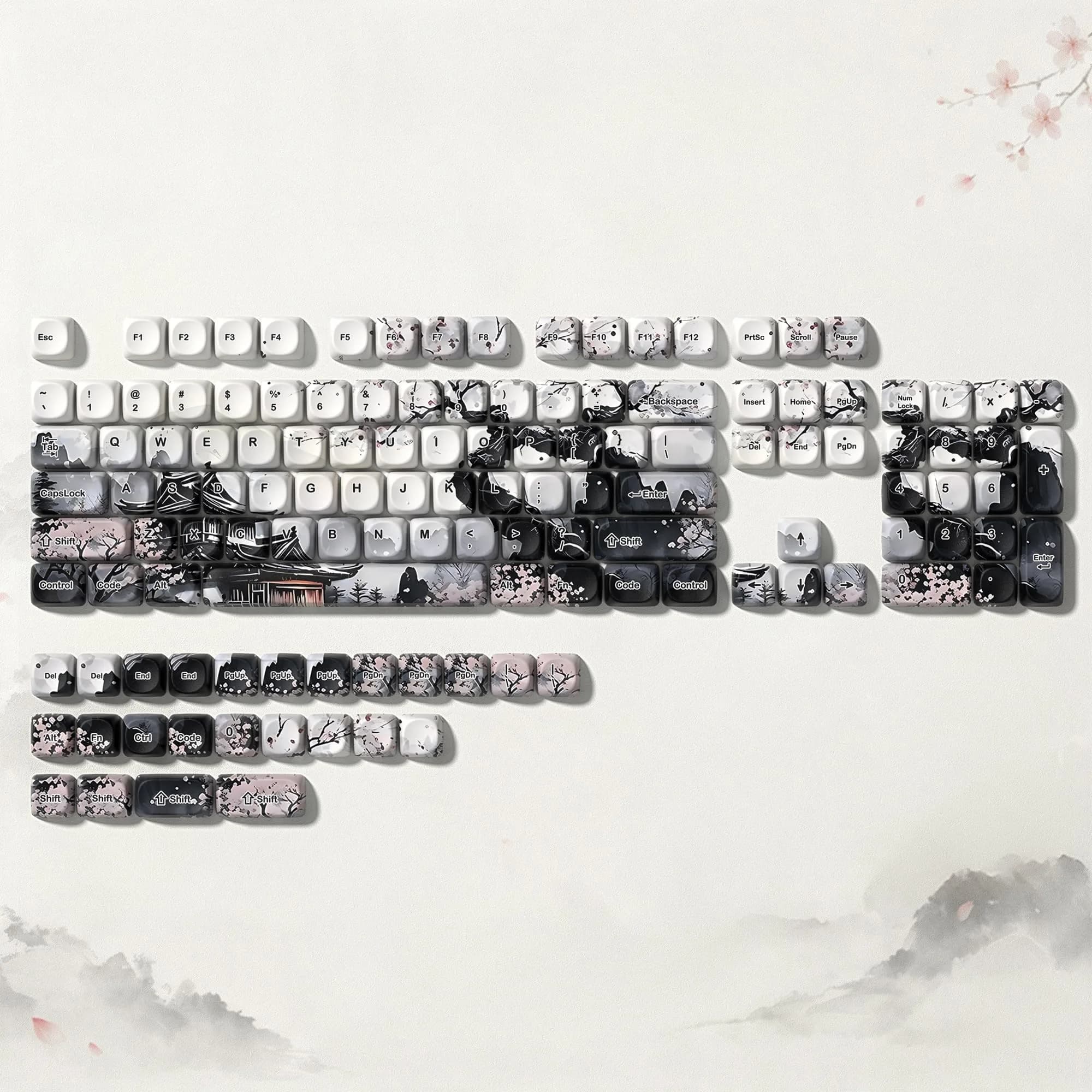 Womier MOA Japanese Keycaps Set M-Beige, 130 Keys | Doubleshot PBT Keycaps for Mechanical Keyboards — M-Beige