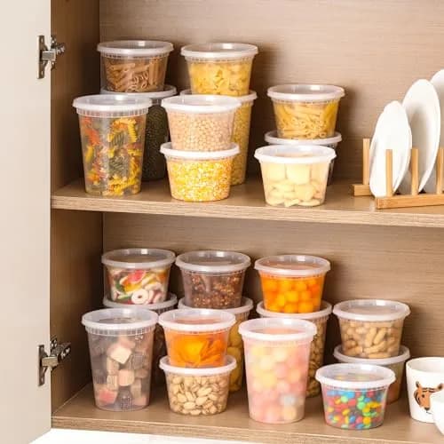 AOZITA Food Storage Containers Set | Airtight, Microwave & Freezer Safe (16oz & 32oz, 20 pcs) thumbnail 6