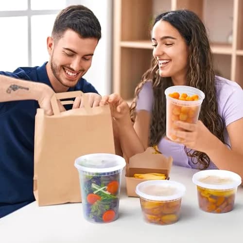 AOZITA Food Storage Containers Set | Airtight, Microwave & Freezer Safe (16oz & 32oz, 20 pcs) thumbnail 7