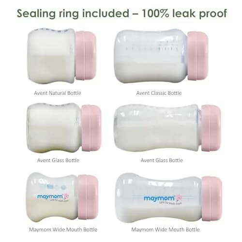 Maymom Solid Lids Aka Travel Caps with Sealing Ring for Avent Bottles, 6 Count Pink | BPA-Free & FDA Compliant thumbnail 6