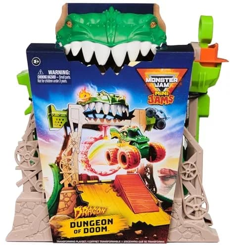 Monster Jam Mini Jams Dragon Dungeon of Doom Playset | Portable Stunt Set for Kids 3+ thumbnail 2