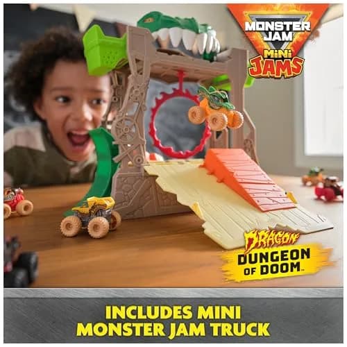 Monster Jam Mini Jams Dragon Dungeon of Doom Playset | Portable Stunt Set for Kids 3+ thumbnail 3