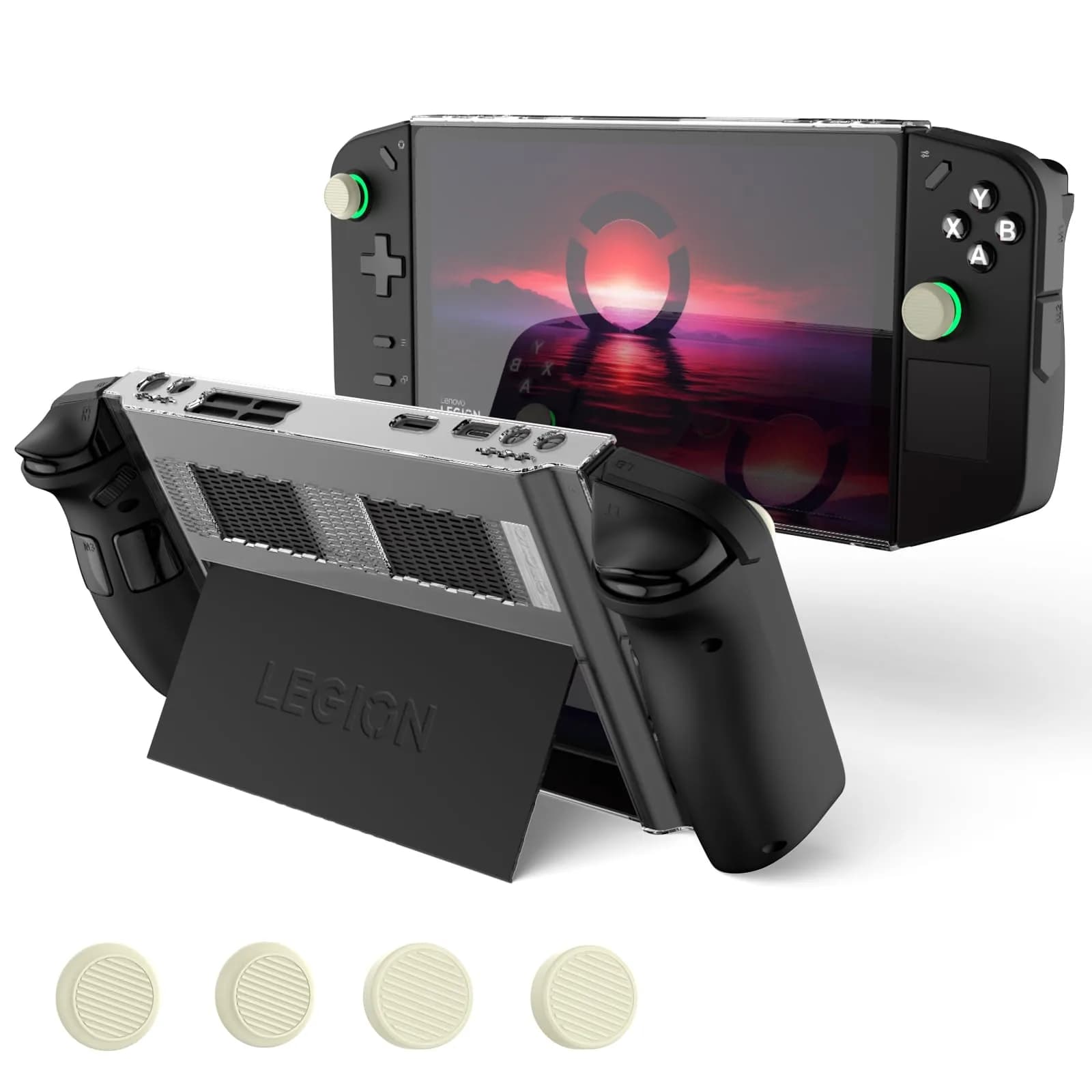 TUDIOW Protective Case for Lenovo Legion Go Gaming Handheld 2023, Black | Ergonomic Grip & Full Protection — Clear