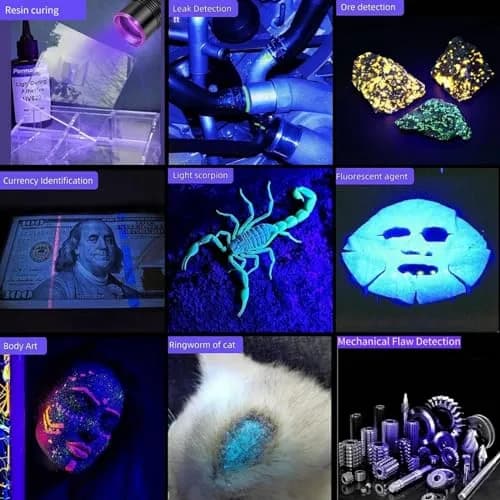 LUXNOVAQ 30W UV Flashlight USB Rechargeable 191g (6.7oz) | High-Intensity 365nm Blacklight thumbnail 6