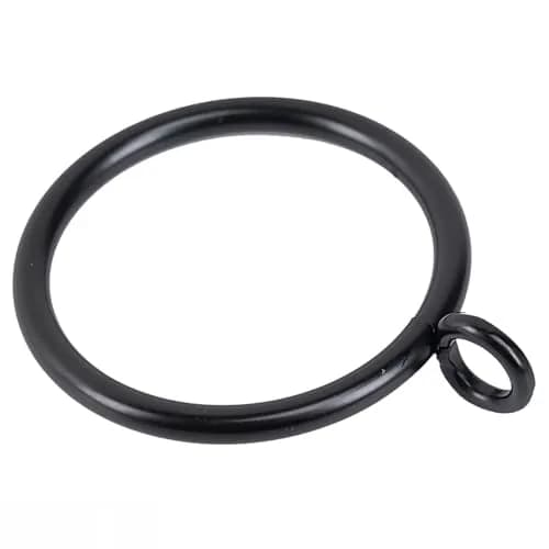 Exselens Black Metal Curtain Rings with Eyelet, 1 Inch Inner Diameter, 24 Pcs | Heavy Duty Drapery Rings for Rods thumbnail 1