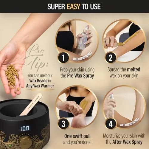 Tress Wellness Hard Wax Beads for Hair Removal - 1kg (35.27 oz) - Dermatologically Tested, Unscented thumbnail 5