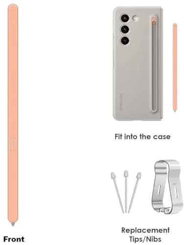 SLQ Slim S Pen for Samsung Galaxy Z Fold 5/6 (Orange) | 4096 Pressure Levels, 1.5mm Tip, 3 Tips Included thumbnail 4