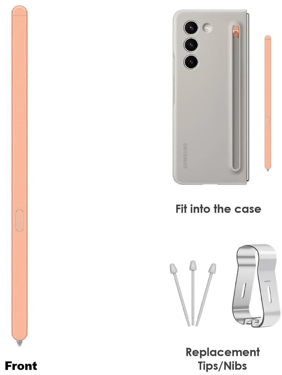 SLQ Slim S Pen for Samsung Galaxy Z Fold 5/6 (Orange) | 4096 Pressure Levels, 1.5mm Tip, 3 Tips Included - view 4