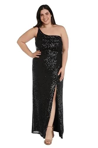 Nightway Long One Shoulder Sequin Dress | Formal Evening Gown with Sparkle (70-120 chars) thumbnail 1