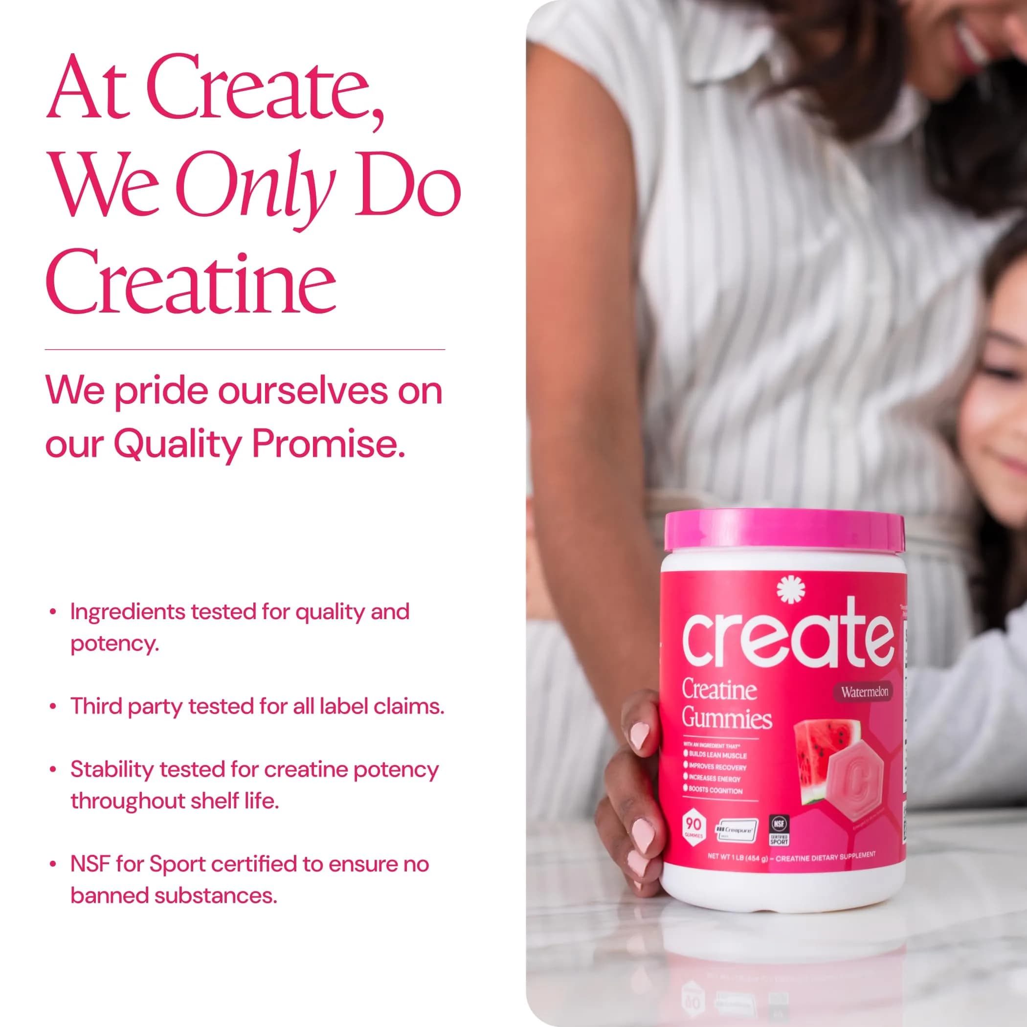 Create Creatine Monohydrate Gummies | 90 Count (270g / 90 servings) | Vegan, Gluten-Free, Anti-Melting Formula - view 5