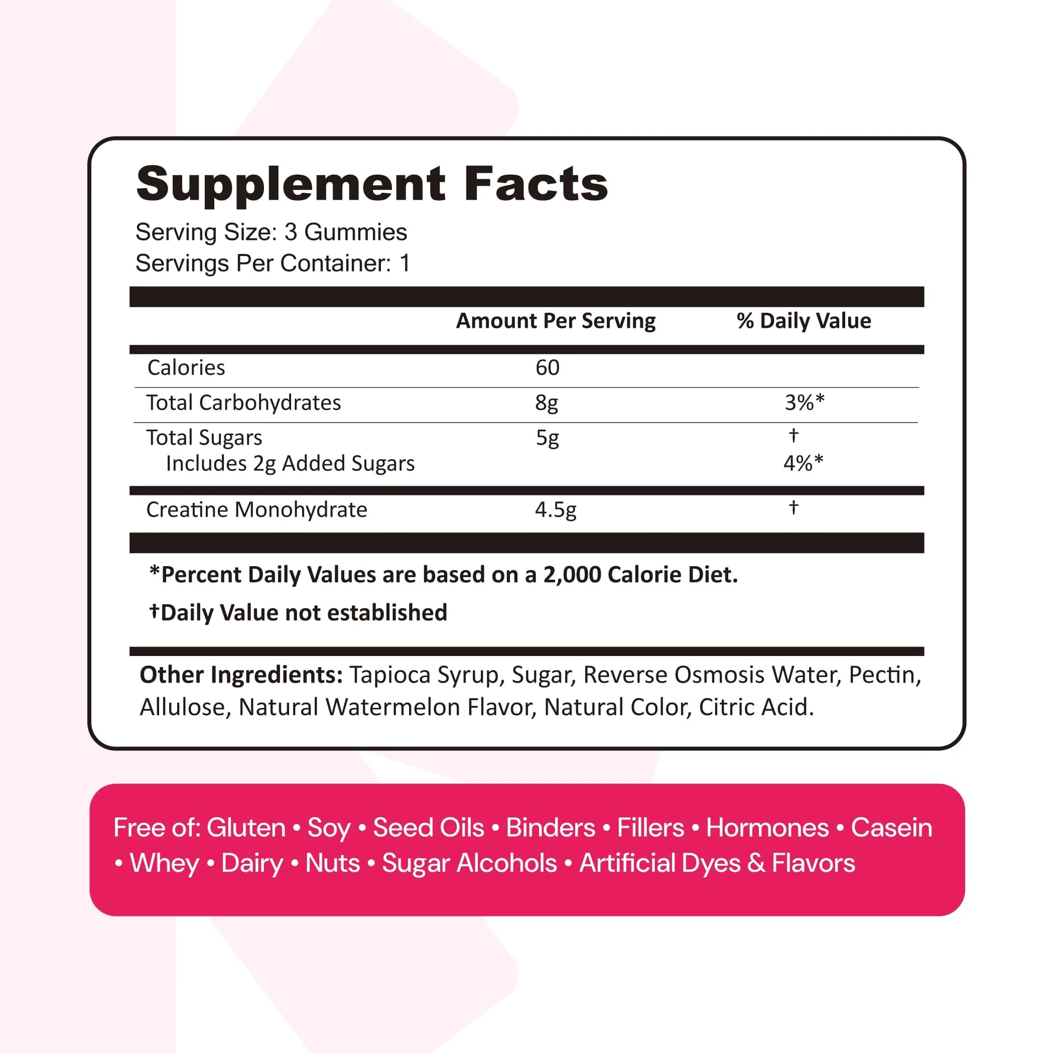 Create Creatine Monohydrate Gummies | 90 Count (270g / 90 servings) | Vegan, Gluten-Free, Anti-Melting Formula - view 9