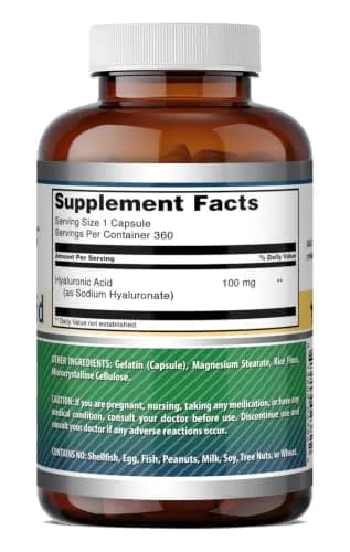 Amazing Nutrition Hyaluronic Acid 100 Mg Supplement | Capsules | Gluten-Free | Made in USA (360) thumbnail 4