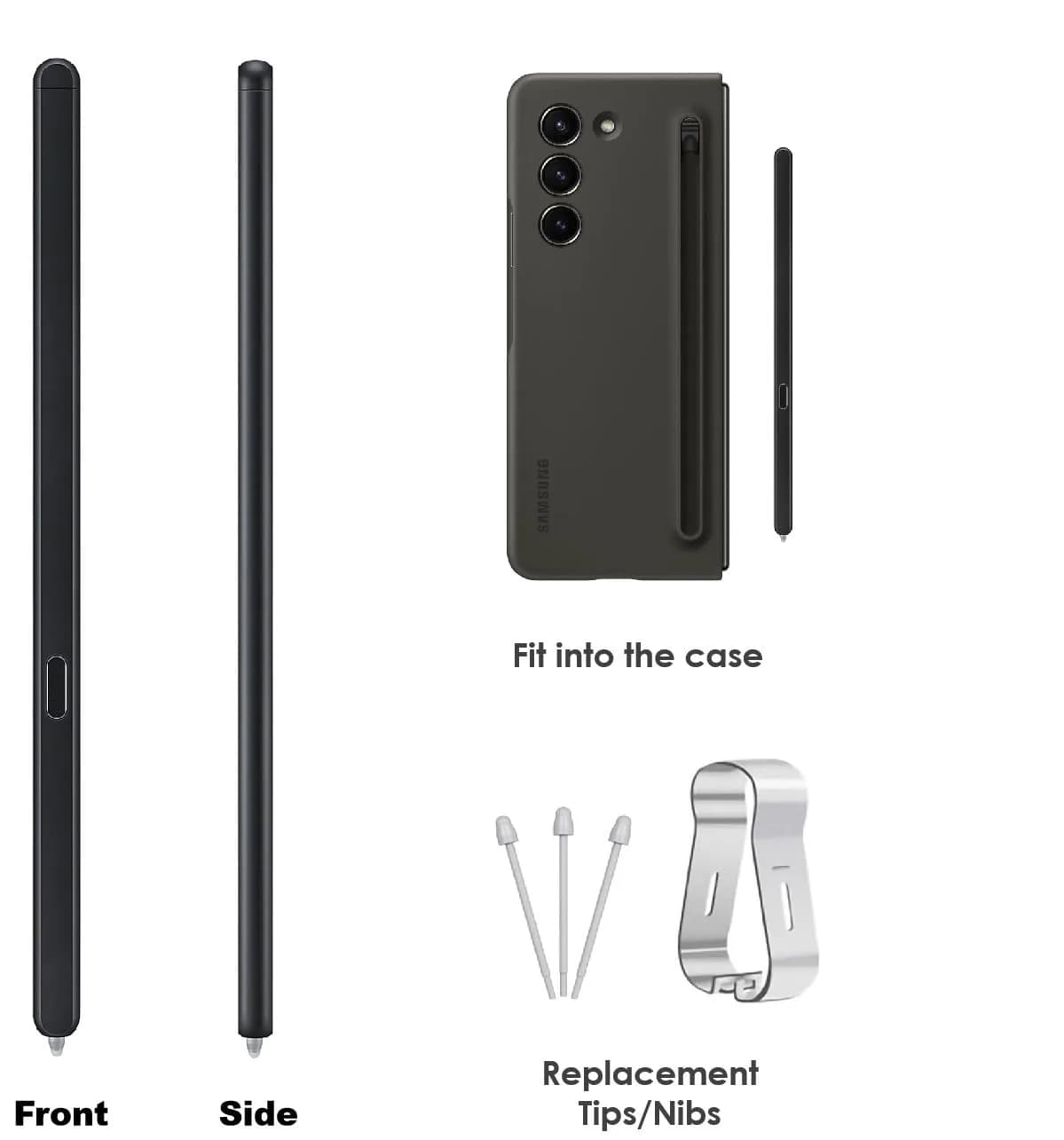 SLQ Slim S Pen for Samsung Galaxy Z Fold 5/6 (Orange) | 4096 Pressure Levels, 1.5mm Tip, 3 Tips Included - view 4