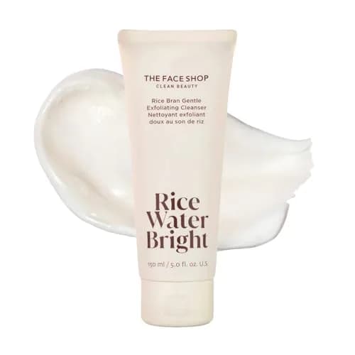 The Face Shop Rice Water Bright Rice Bran Gentle Exfoliating Cleanser - Hydrating & Brightening Face Wash - Vegan, Korean Skincare, 5 Fl Oz thumbnail 1