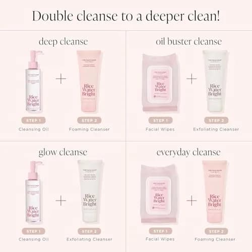 The Face Shop Rice Water Bright Rice Bran Gentle Exfoliating Cleanser - Hydrating & Brightening Face Wash - Vegan, Korean Skincare, 5 Fl Oz thumbnail 5