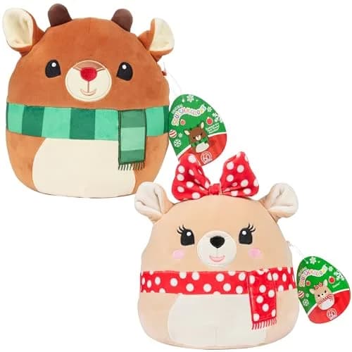 Squishmallows 8-Inch Clarice & Rudolph Plush Set | Soft, Collectible Holiday Toy for Kids thumbnail 1