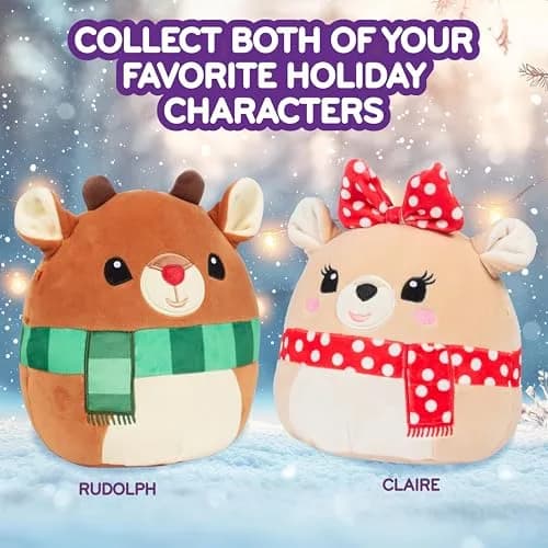 Squishmallows 8-Inch Clarice & Rudolph Plush Set | Soft, Collectible Holiday Toy for Kids thumbnail 4