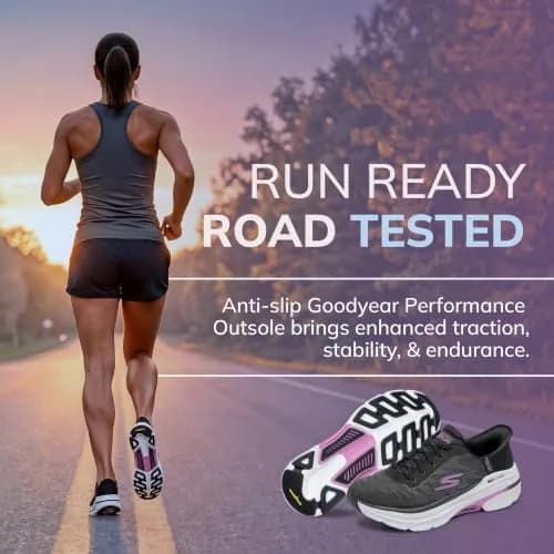 Skechers Max Cushioning Arch Fit 2.0 Adelphi Slip-Ins Sneakers, Black/Lavender, 7.5 | Podiatrist Support & Easy Wear thumbnail 2