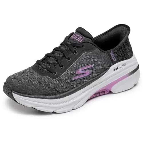 Skechers Women's Max Cushioning Arch Fit 2.0 Adelphi Slip-Ins Sneaker Black/Lavender 2.54cm (1 inch) Heel | Podiatrist-Certified Arch Support thumbnail 1