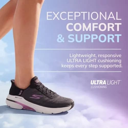 Skechers Women's Max Cushioning Arch Fit 2.0 Adelphi Slip-Ins Sneakers, Black/Lavender, 5.5 thumbnail 5