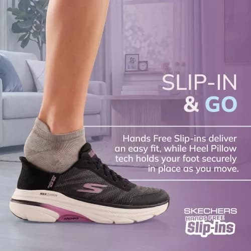 Skechers Women's Max Cushioning Arch Fit 2.0 Adelphi Slip-Ins Sneakers, Black/Lavender, 5.5 thumbnail 3