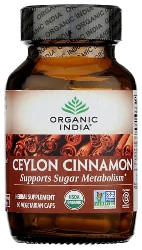 ORGANIC INDIA Ceylon Cinnamon Supplement Support Digestion 60 Capsules | USDA Organic, Vegan, Gluten-Free thumbnail 4