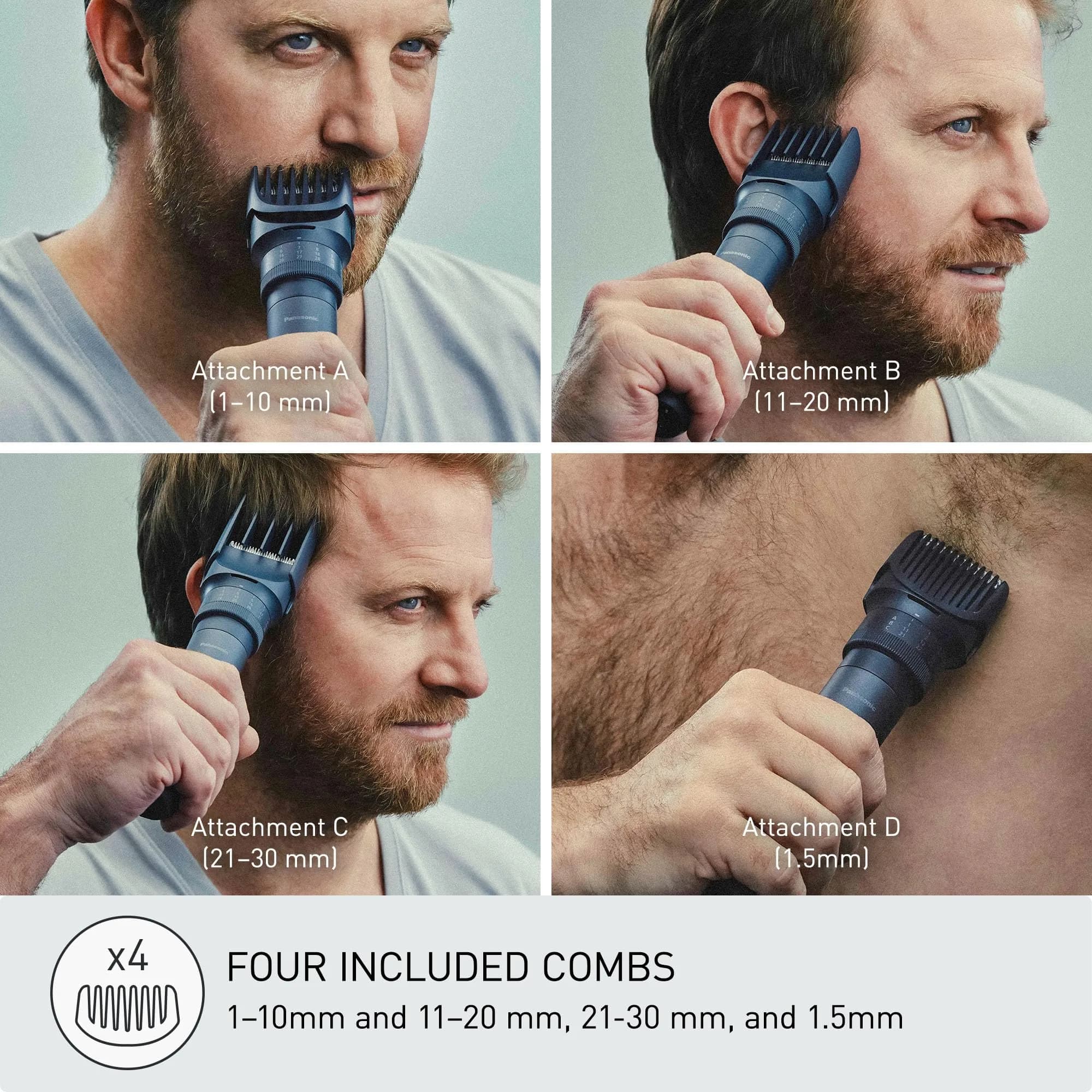 Panasonic MultiShape Beard & Hair Trimmer ER-ACKN2-HB with 58 Length Settings | Cordless Waterproof Wet/Dry Clipper for Men - view 3