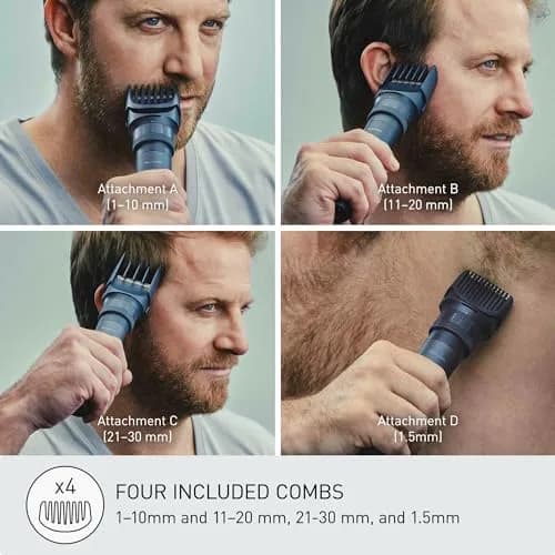 Panasonic MultiShape Beard & Hair Trimmer ER-ACKN2-HB with 58 Length Settings | Cordless Waterproof Wet/Dry Clipper for Men thumbnail 3