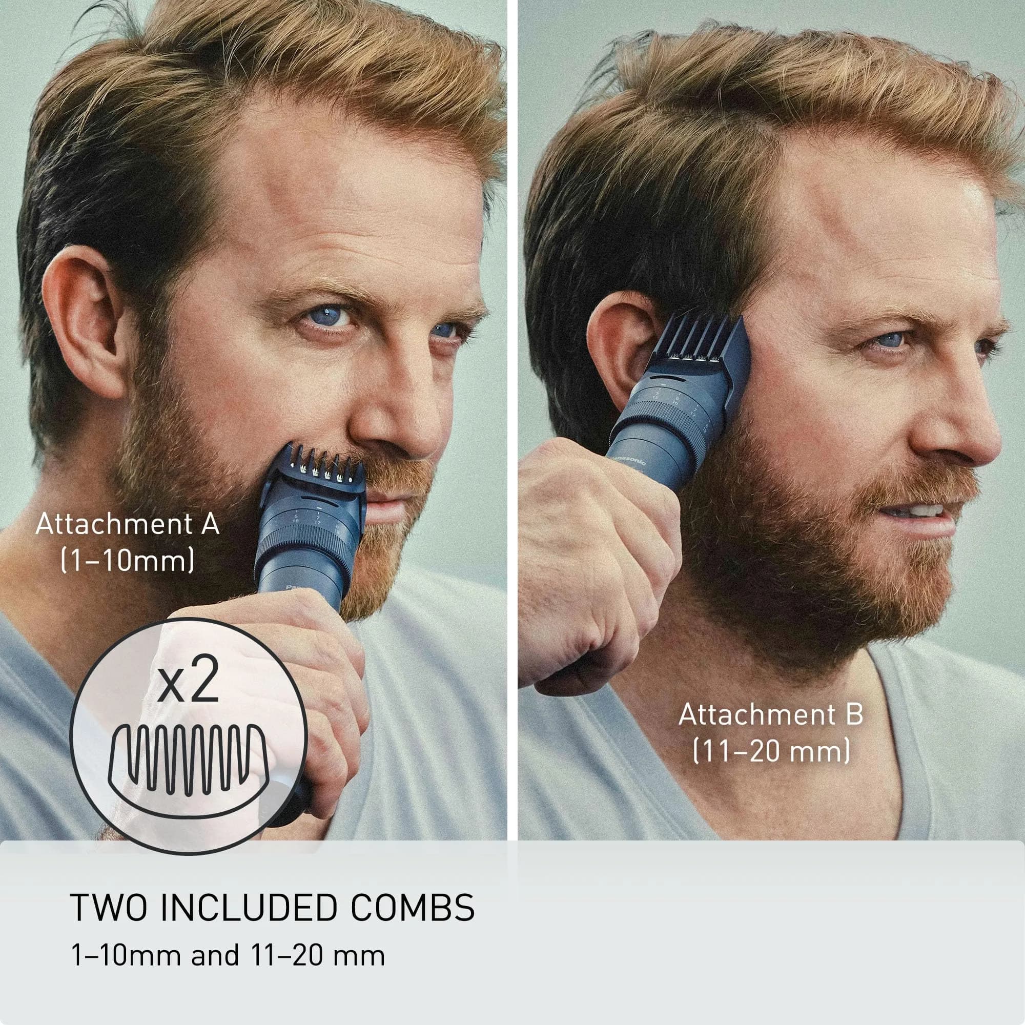 Panasonic MultiShape Beard & Hair Trimmer ER-ACKN1-HB | 39 Cutting Lengths, 0.5mm Precision, Wet/Dry Use - view 3
