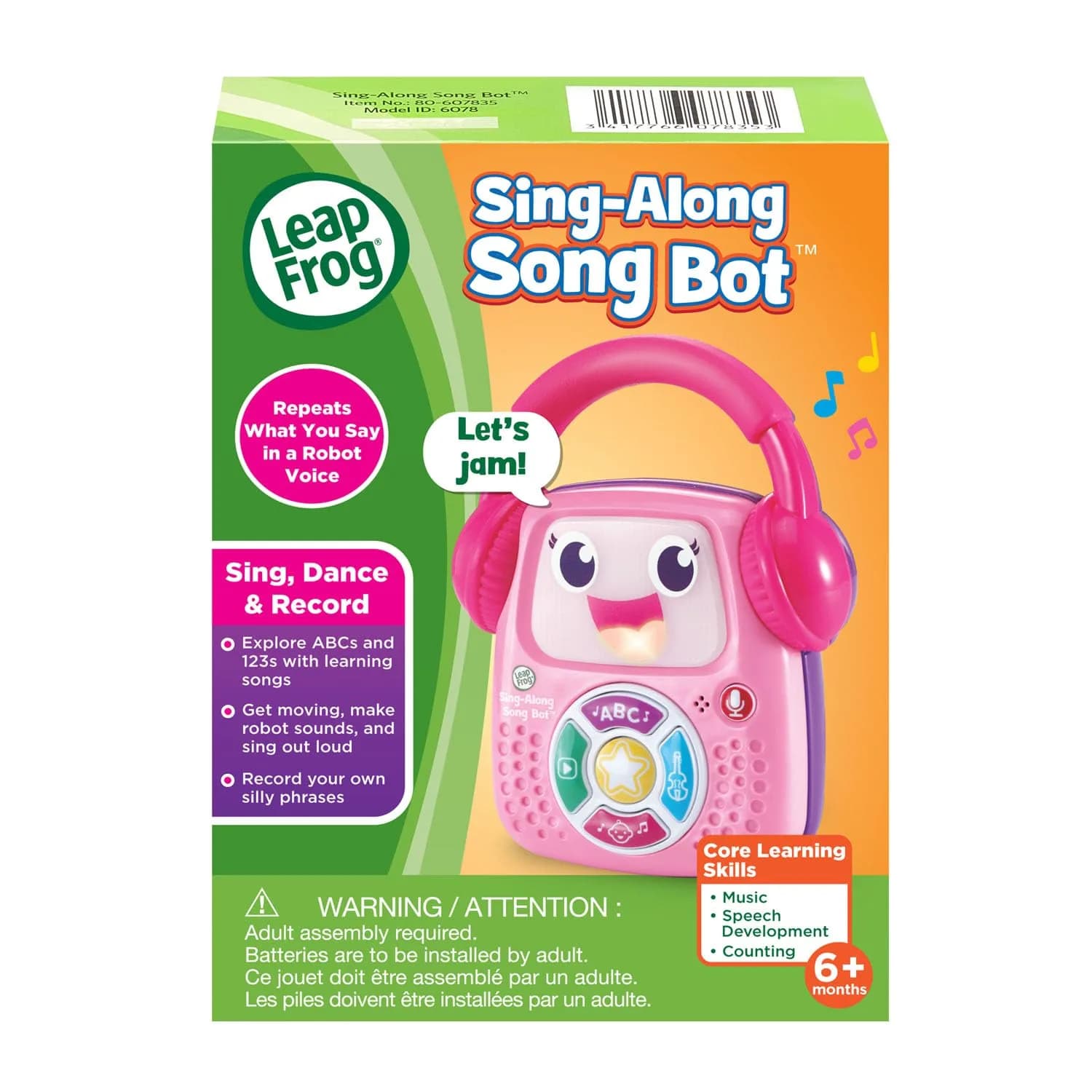 LeapFrog Sing-Along Song Bot, Pink 10.4 cm (4.1") x 14.0 cm (5.5") x 4.7 cm (1.9") | Educational Learning Toy for Toddlers - view 7