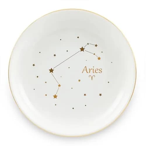 Homlouue Aries Zodiac Jewelry Tray 10.7cm (4.2") | Ceramic Ring Dish for Women thumbnail 1